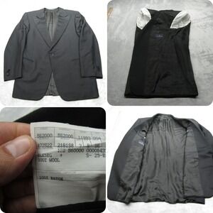 Ermenegildo Zegna Wool Blazer‎ Mens 46 R Black Single Button Sport Coat Ventless